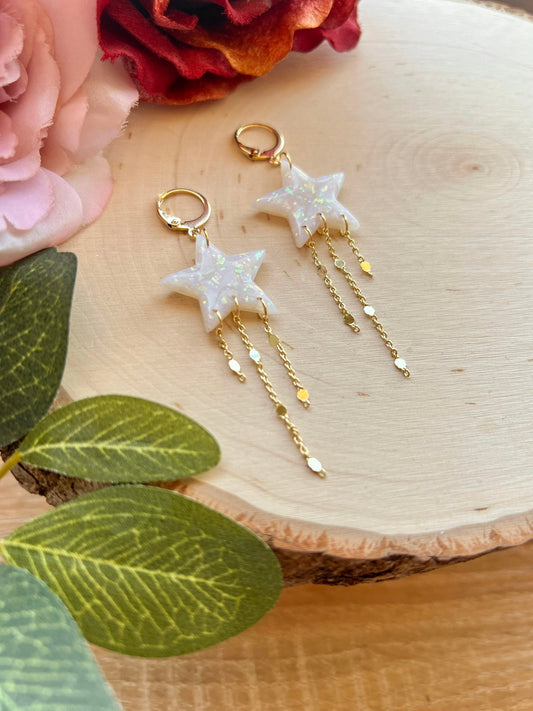 Opal Stars with Gold Chains