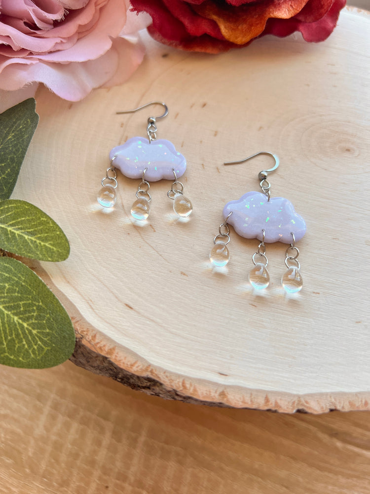 Lilac Opal Rain Cloud Earrings