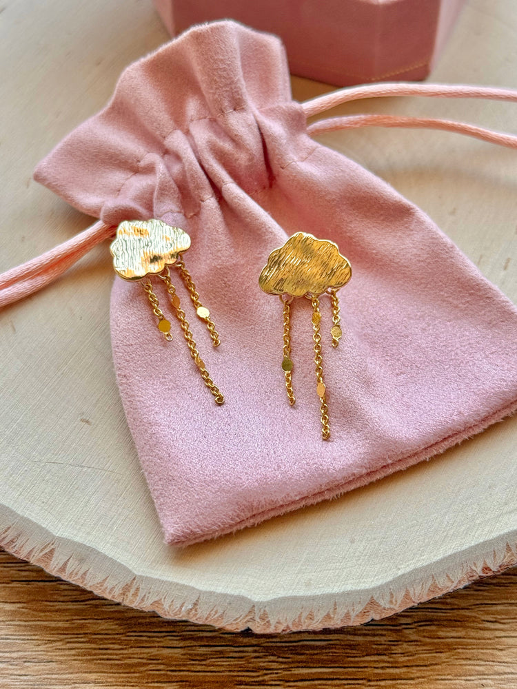 Gold Shimmering Cloud Studs
