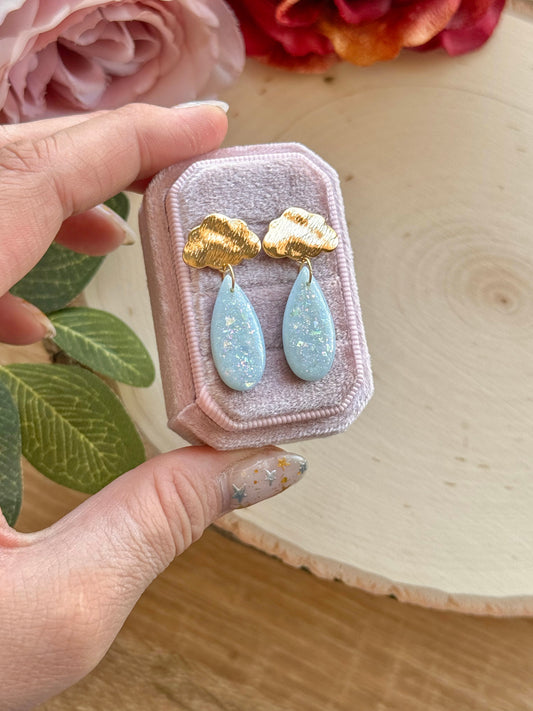 Golden Cloud Drop Studs