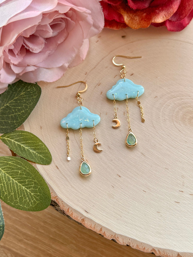 Opal Rainfall Cloud Earrings