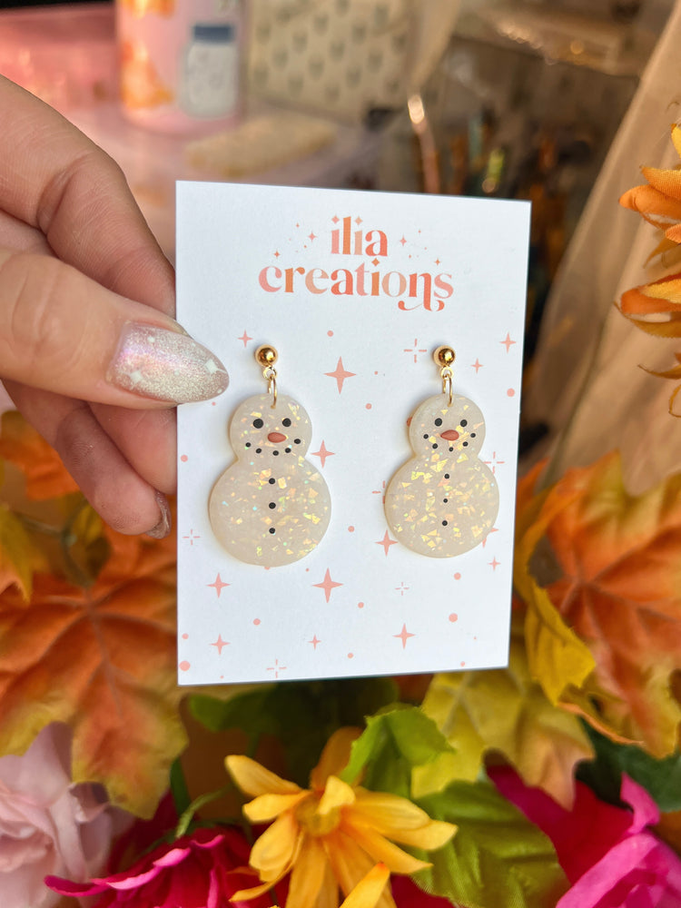 Opal Snowman Studs