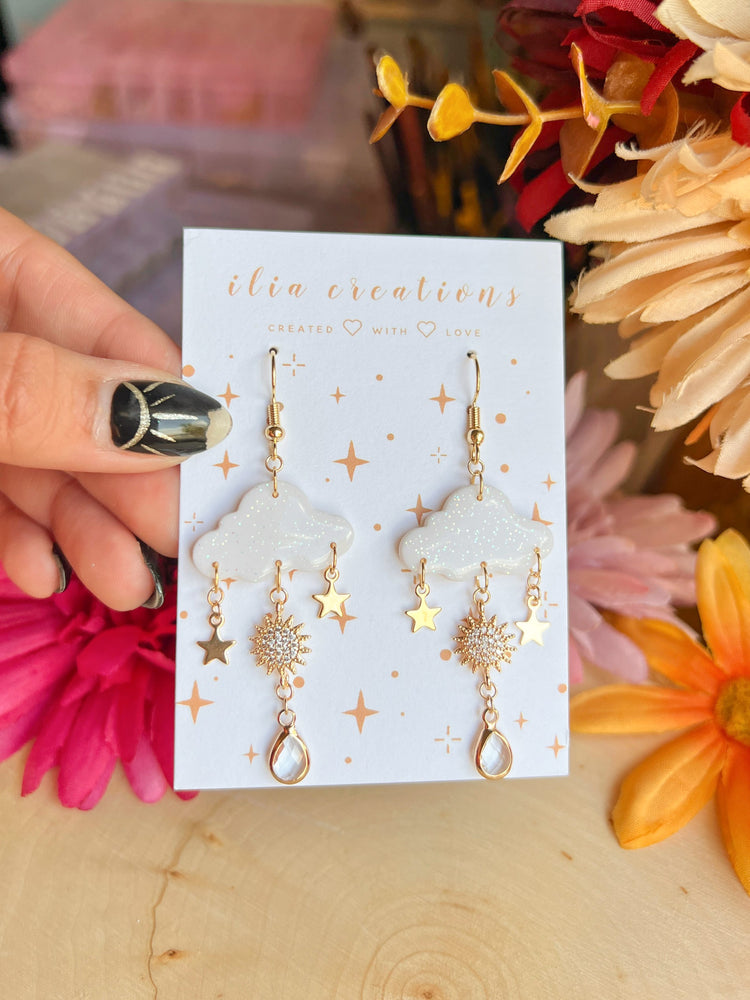 Sparkly Cloud & Stars Dangles