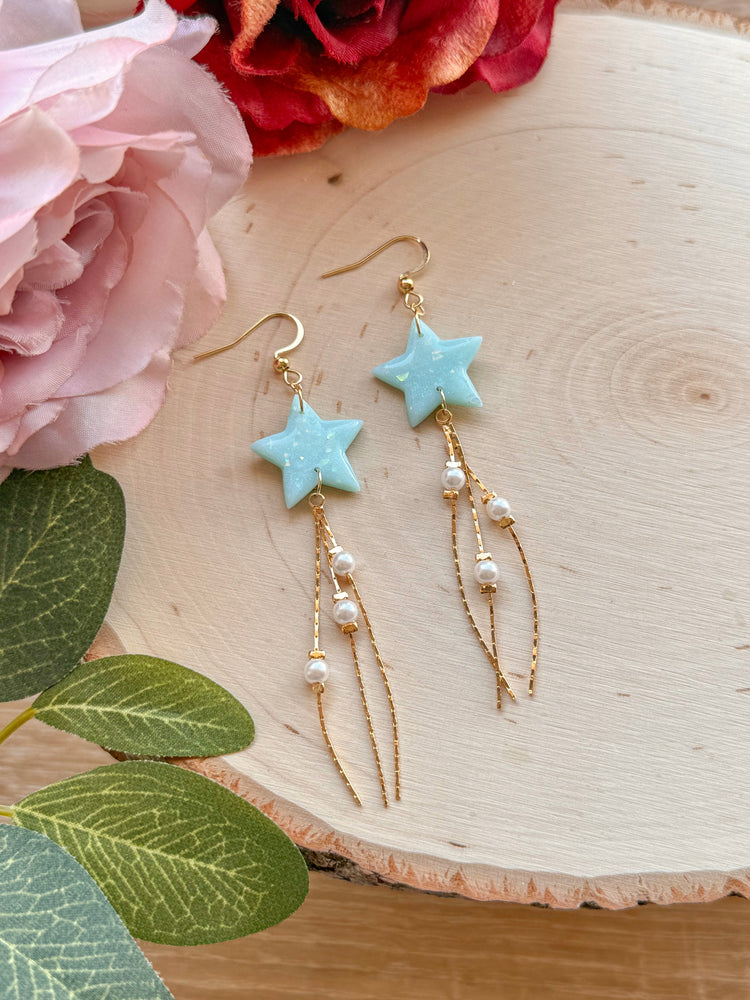 Sky Blue Star Earrings