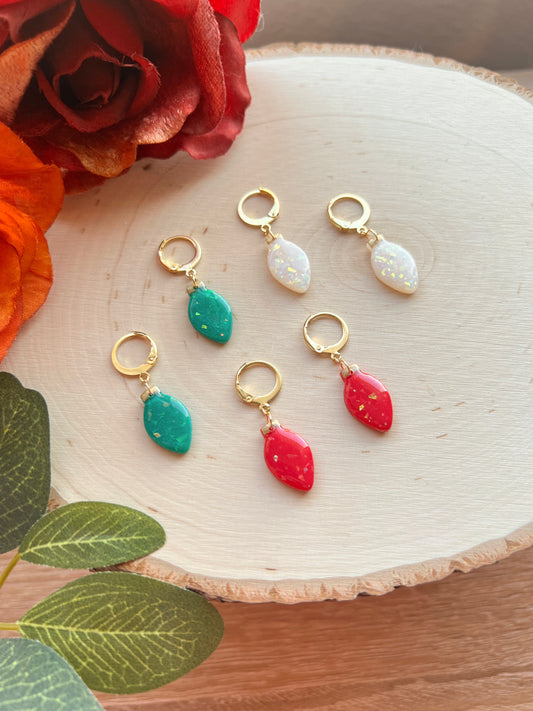 Opal Holiday Light Bulb Huggies