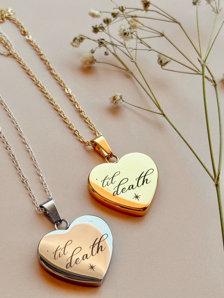 ‘Til Death Engraved Heart Necklace