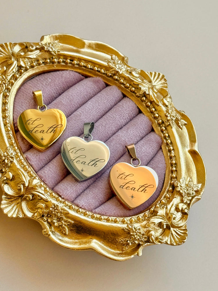 ‘Til Death Engraved Heart Necklace