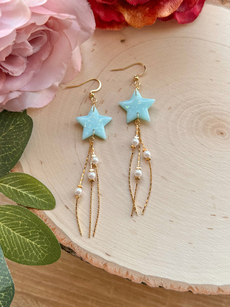 Sky Blue Star Earrings