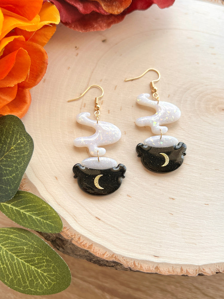 Magical Opal Cauldron Earrings