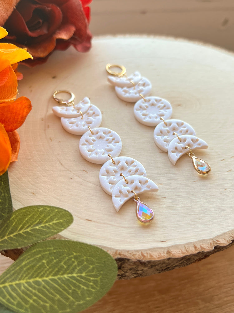 Sparkly Snowflake Long Dangles