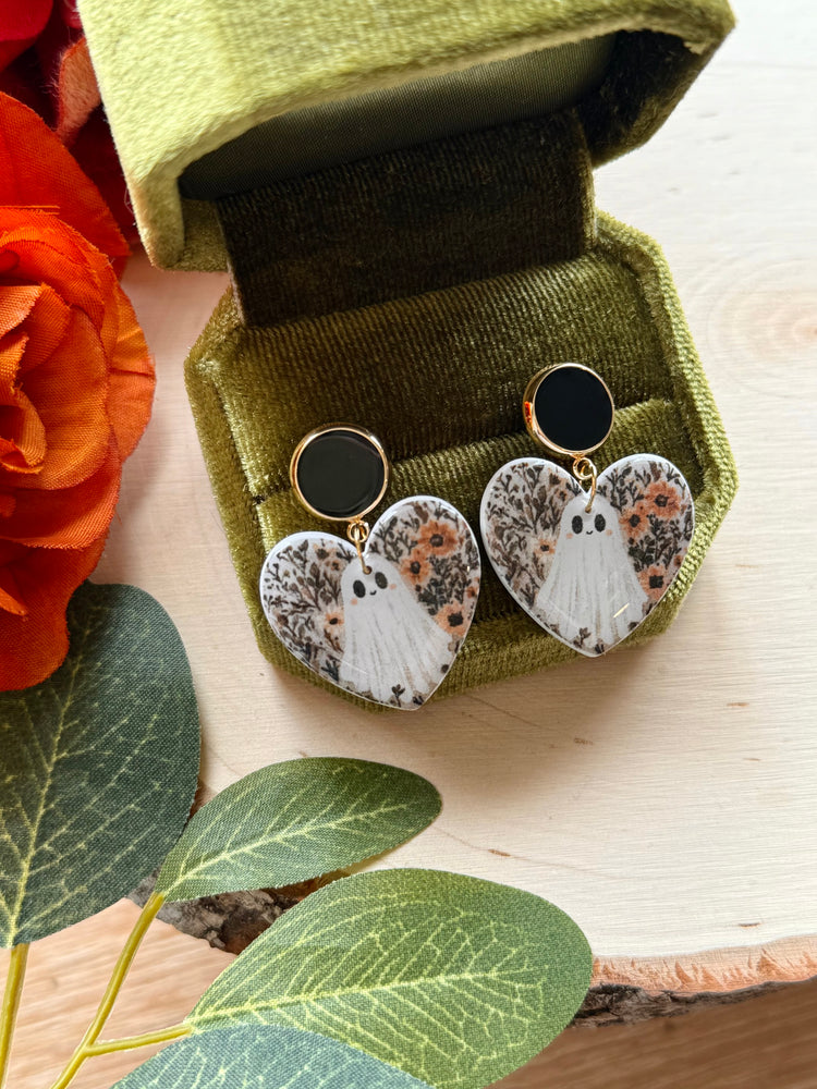 Haunted Heart Stud Earrings