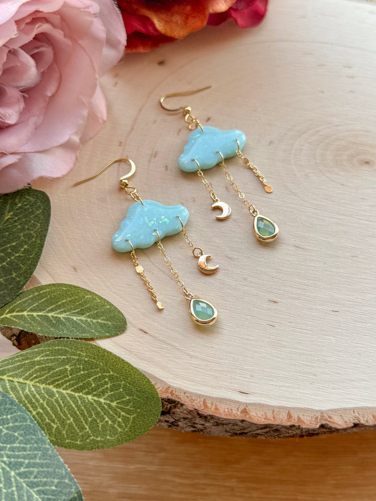 Opal Rainfall Cloud Earrings