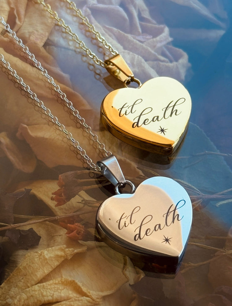 ‘Til Death Engraved Heart Necklace