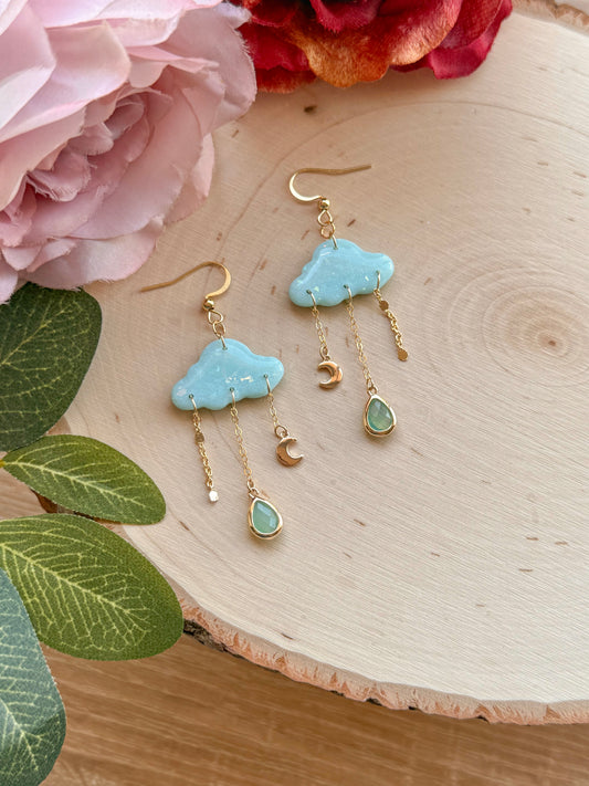 Opal Rainfall Cloud Earrings