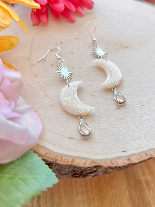 Opal Moon & Sun Earrings