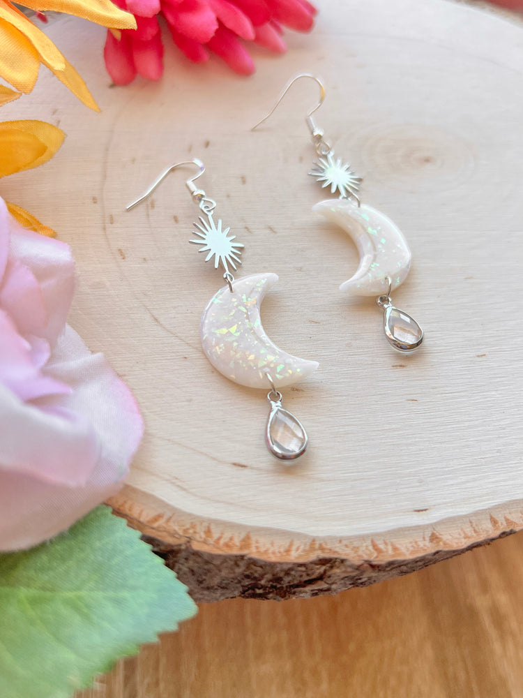 Opal Moon & Sun Earrings