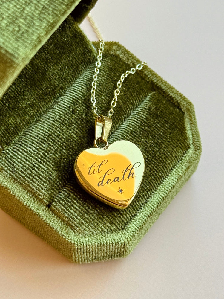 ‘Til Death Engraved Heart Necklace