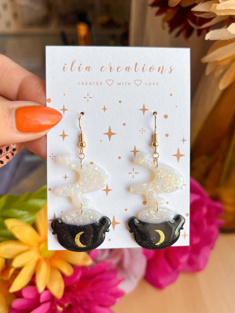 Magical Opal Cauldron Earrings
