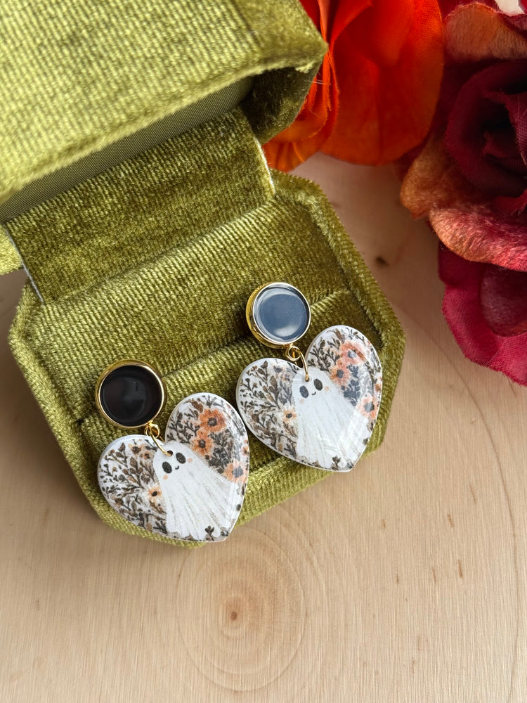Haunted Heart Stud Earrings