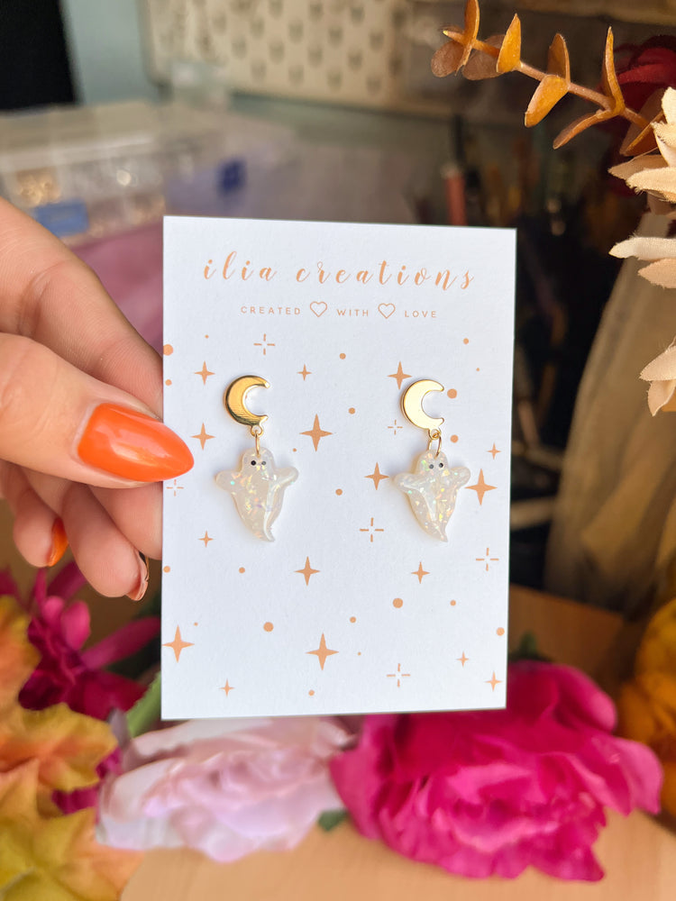 Opal Moon Ghost Studs