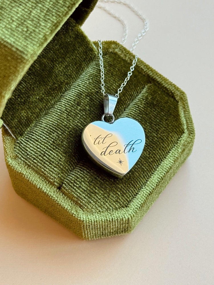 ‘Til Death Engraved Heart Necklace