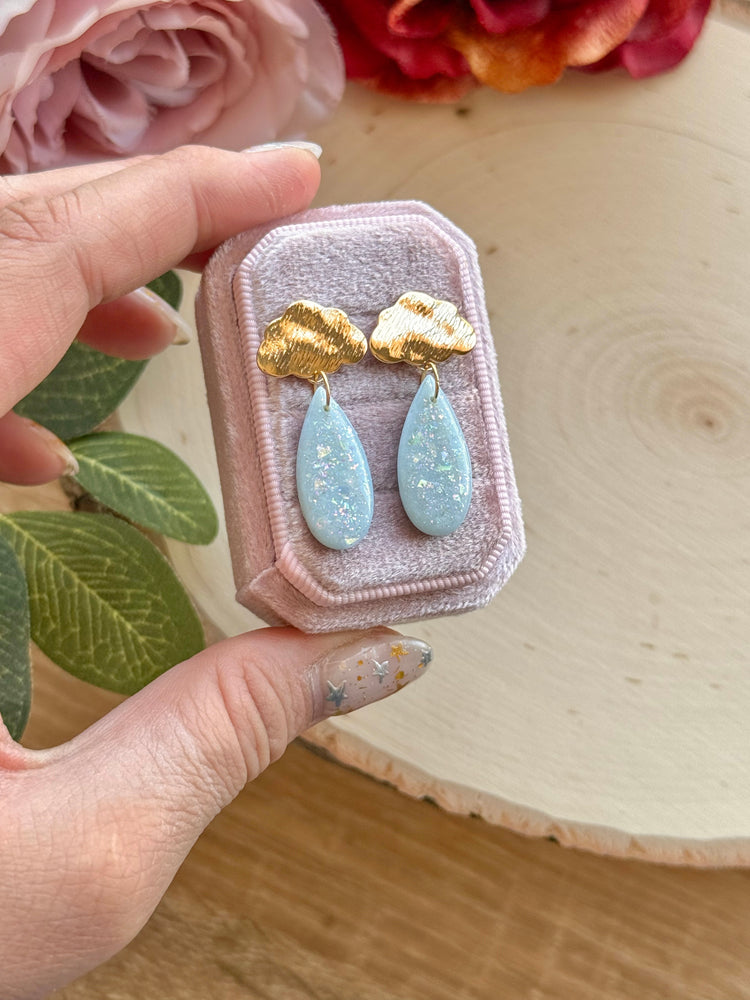 Golden Cloud Drop Studs