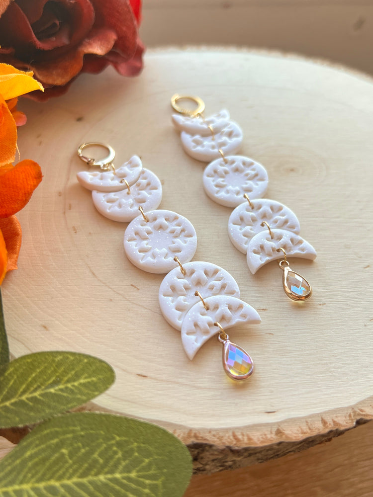 Sparkly Snowflake Long Dangles