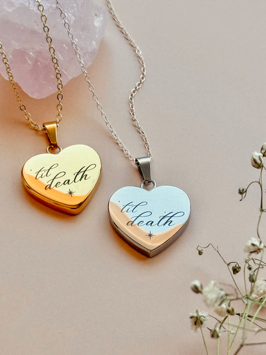 ‘Til Death Engraved Heart Necklace