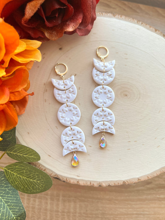 Sparkly Snowflake Long Dangles