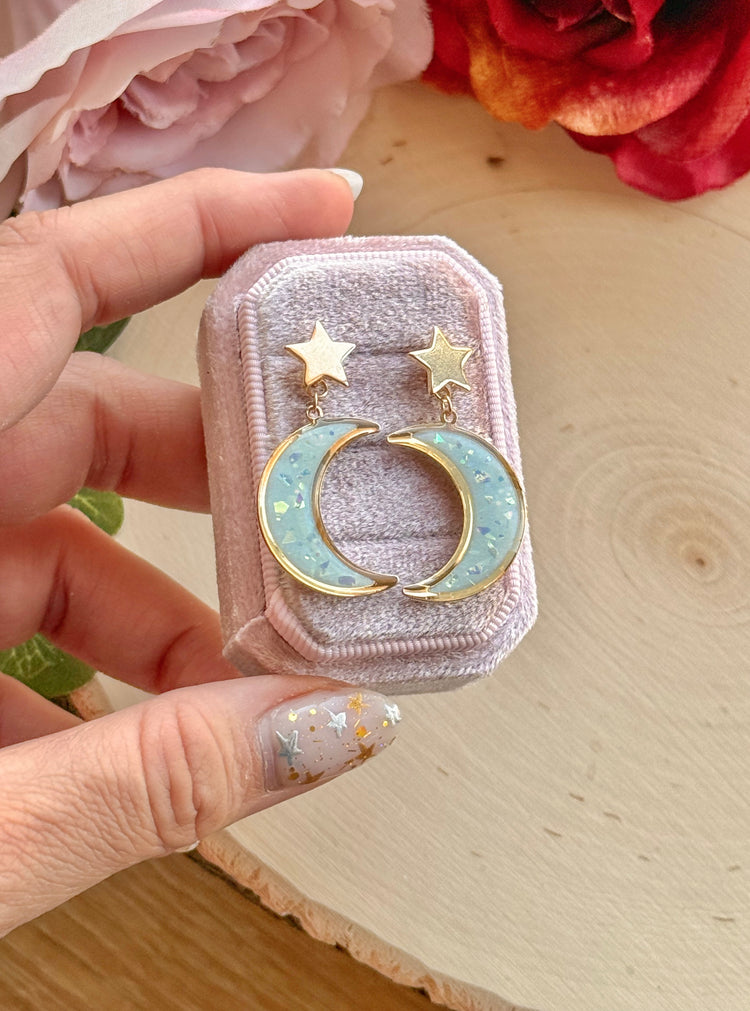 Opal Dreamscape Moon Studs