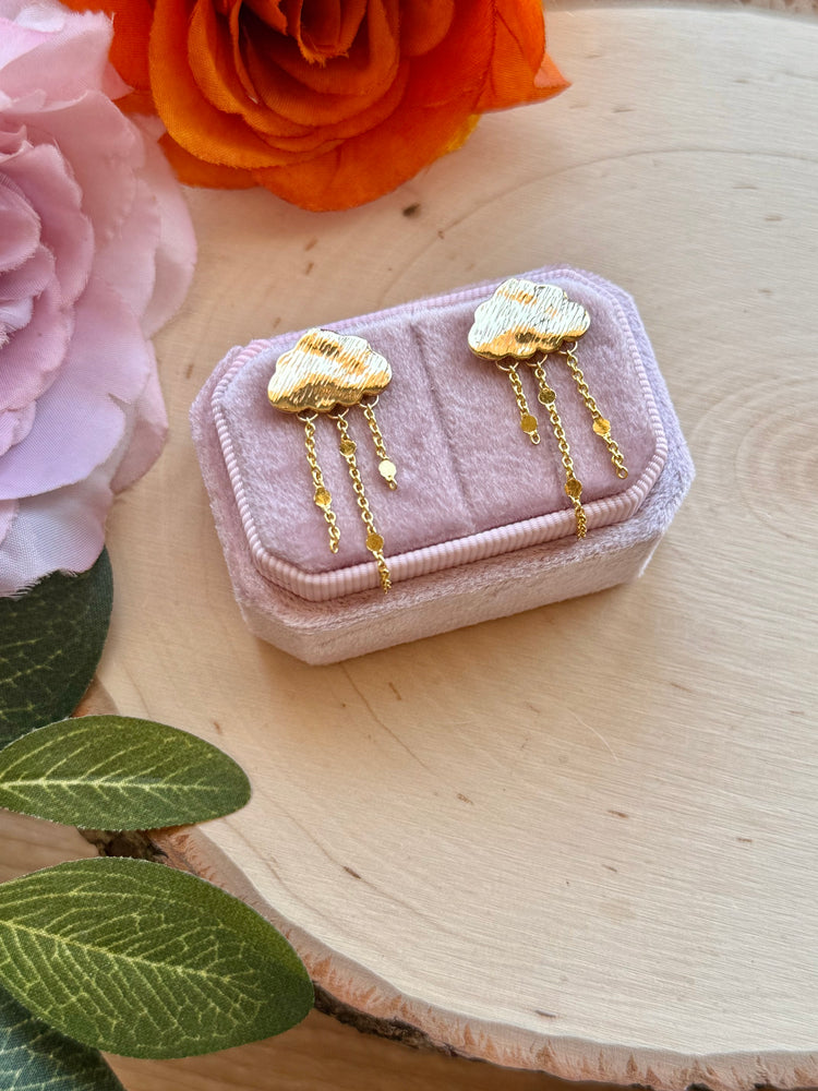 Gold Shimmering Cloud Studs