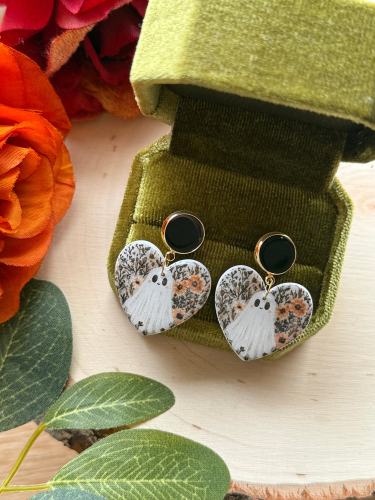 Haunted Heart Stud Earrings