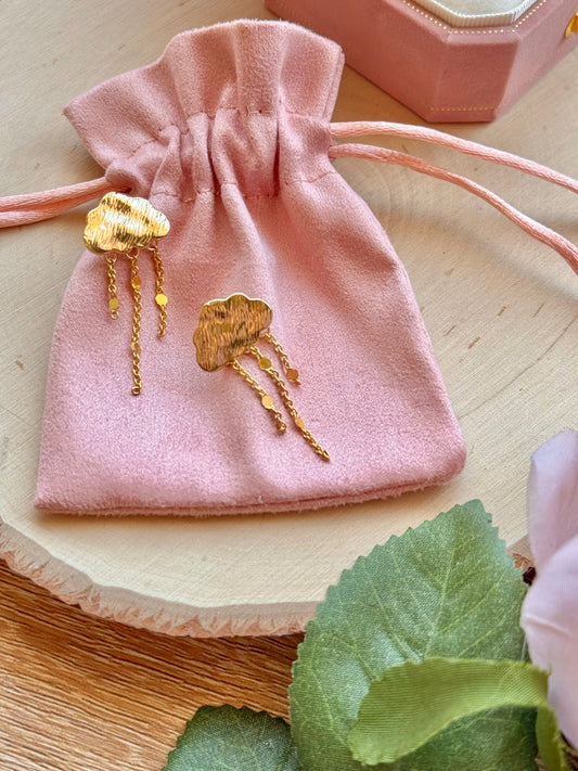 Gold Shimmering Cloud Studs