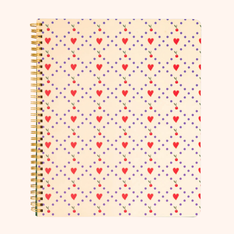 Cherry Hearts - Large Notebook