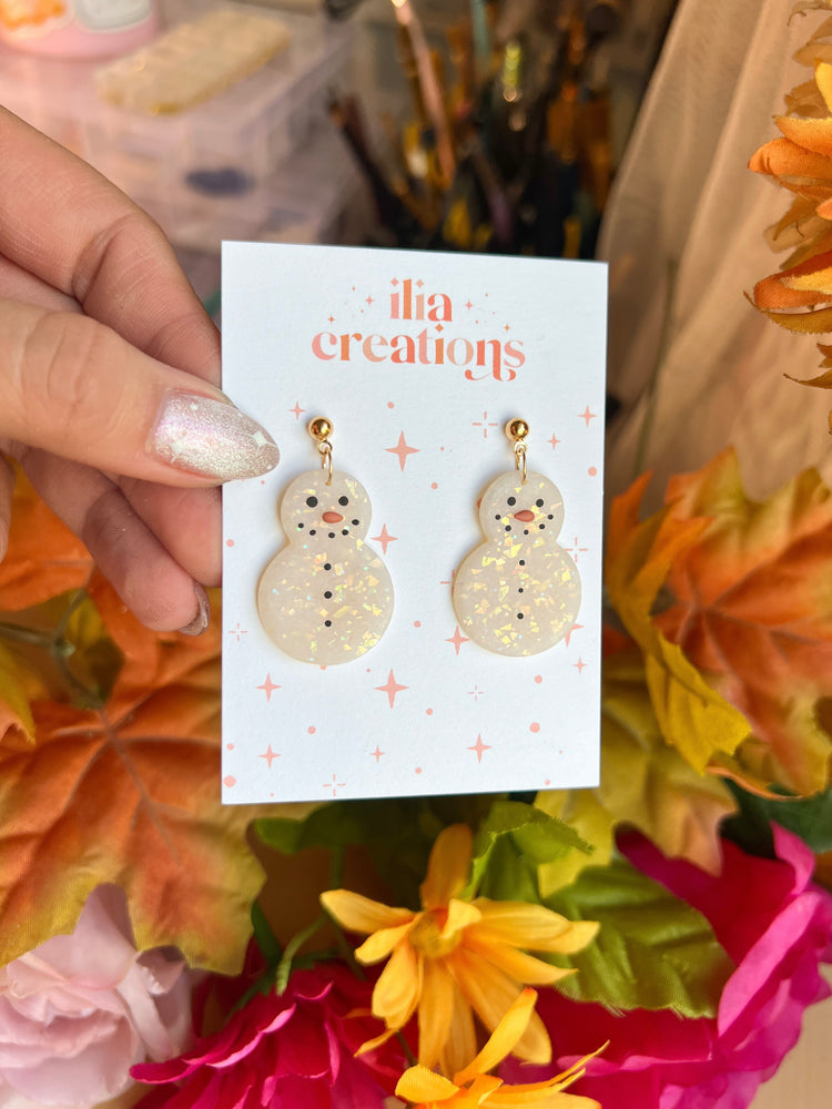 Opal Snowman Studs