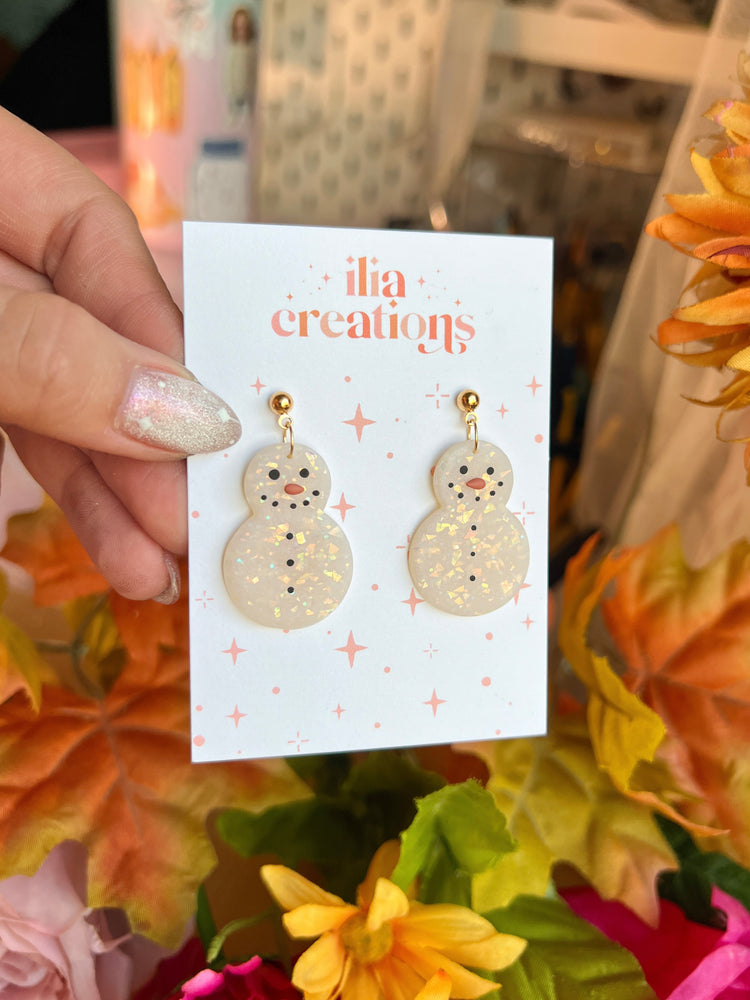 Opal Snowman Studs